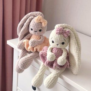 Stuffed plush bunny, handmade bunny toy for kids